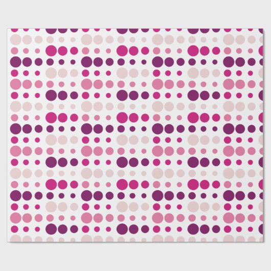 ピンクと紫の水玉模様パターン ラッピングペーパー (フラット)