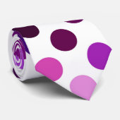 ピンクと紫の水玉模様 ネクタイ (ロール)