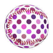 ピンクと紫の水玉模様 野球ボール (正面左)