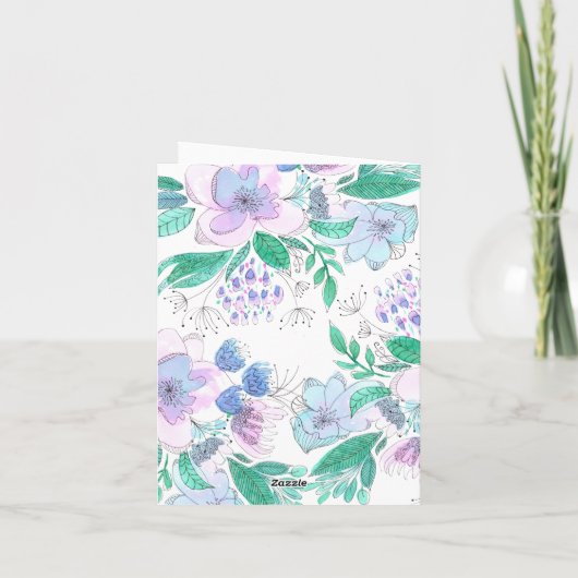 ピンクと紫の水色が母の日を彩る カード (裏面)