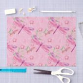 ピンクと紫の水色のトンボ 薄葉紙 (クラフト)