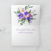 ピンクと紫の水色のフローラカスタムイースター シーズンカード (内部)