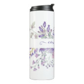 ピンクと紫の水色のフローラ パーソナライズされた タンブラー (回転左)