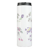 ピンクと紫の水色のフローラ パーソナライズされた タンブラー (裏面)