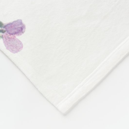 ピンクと紫の水色のフローラ パーソナライズされた フリースブランケット (角)