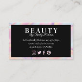 ピンクと紫の水色のホログラフィックデザイン美しい 名刺 (裏面)