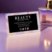 ピンクと紫の水色のホログラフィックデザイン美しい 名刺