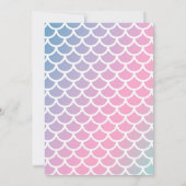 ピンクと紫の水色のマーメイドテール招待状 招待状 (裏面)