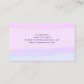 ピンクと紫の水色の抽象芸術ストライプ 名刺 (裏面)