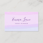 ピンクと紫の水色の抽象芸術ストライプ 名刺 (正面)