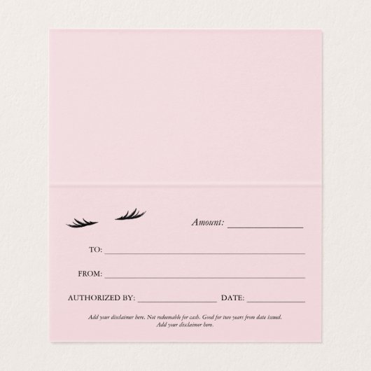 ピンクと紫の水色の発疹のギフト証明書 (内部フラット)