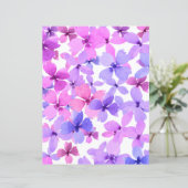 ピンクと紫の水色の花のスクラップブック紙 (スタンド正面)