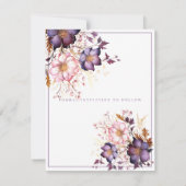 ピンクと紫の水色の花 セーブザデート (裏面)