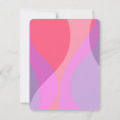 ピンクと紫の波のノートカモノグラムのード ノートカード (裏面)