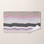 ピンクと紫の波状のストライプ バスタオルセット (ハンドタオル)