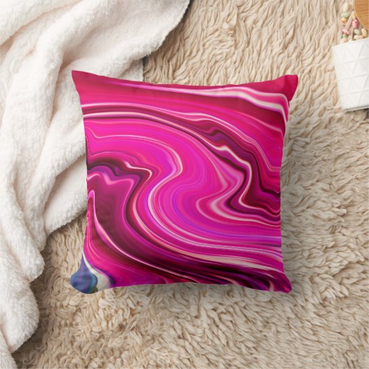 ピンクと紫の波 クッション (ブランケット)