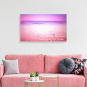 ピンクと紫の海サンセットと引用文 キャンバスプリント (インサイチュ (リビング))