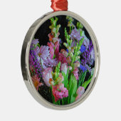 ピンクと紫の混合花 メタルオーナメント (右)