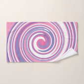 ピンクと紫の渦巻きパターン バスタオルセット (ハンドタオル)