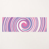 ピンクと紫の渦巻きパターン ヨガマット (正面(横))