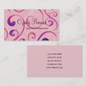 ピンクと紫の渦巻き状の名刺 名刺 (正面/裏面)