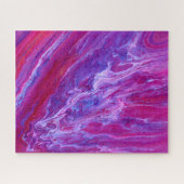 ピンクと紫の溶ける大理石アクリルの注ぎ目 ジグソーパズル (横)