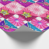 ピンクと紫の漫画本のスーパーヒーロー背景 ラッピングペーパー (角)