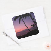 ピンクと紫の熱帯サンセットシール スクエアシール (封筒)