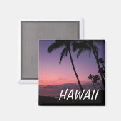 ピンクと紫の熱帯ハズワイのサンセットマグネット マグネット (正面/裏面)