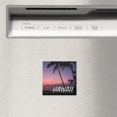 ピンクと紫の熱帯ハズワイのサンセットマグネット マグネット (インサイチュ (食洗機))