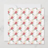 ピンクと紫の牡丹の花のブライダルシャワー 招待状 (裏面)