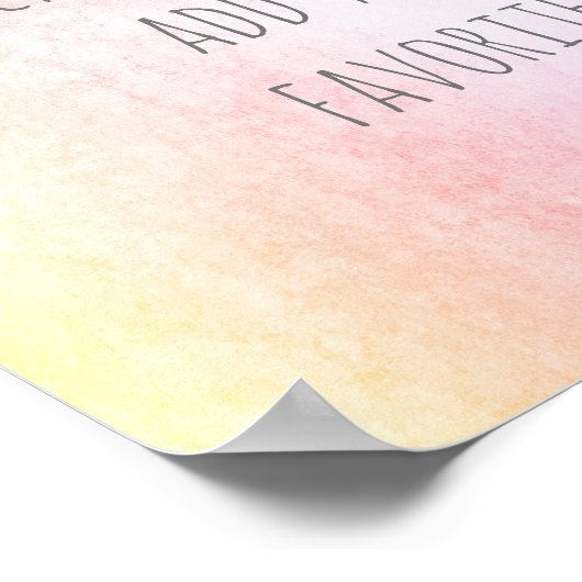 ピンクと紫の独自の水の色を追加引用文 ポスター (角)