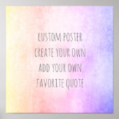 ピンクと紫の独自の水の色を追加引用文 ポスター (正面)