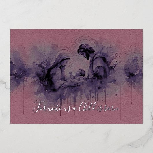 ピンクと紫の神聖な家族 箔シーズンカード (正面)