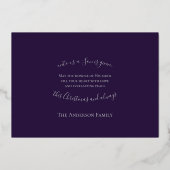 ピンクと紫の神聖な家族 箔シーズンカード (裏面)