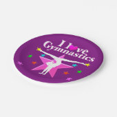 ピンクと紫の私は体操が大好き ペーパープレート (アングル)