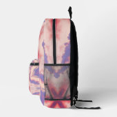 ピンクと紫の空の万華鏡のように千変万化するパターン プリントバックパック (右)