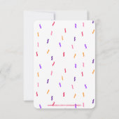 ピンクと紫の紙吹雪とバルーンの誕生日 招待状 (裏面)