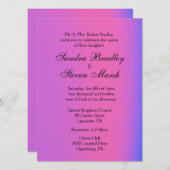 ピンクと紫の結婚式招待状 招待状 (正面/裏面)