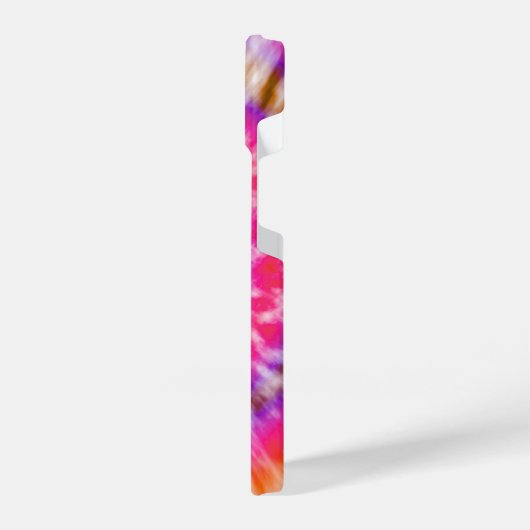 ピンクと紫の絞り染め iPhoneケース (左側面)