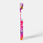 ピンクと紫の絞り染め iPhoneケース (左側面)