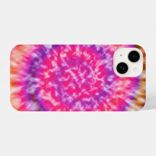 ピンクと紫の絞り染め iPhoneケース (裏面横)