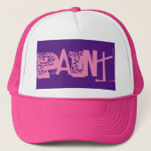 ピンクと紫の絵を描型 | キャップ (正面)