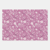 ピンクと紫の美しい蝶 ラッピングペーパーシート (正面3)