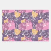ピンクと紫の美しい蝶 ラッピングペーパーシート (正面2)