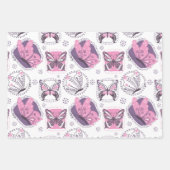 ピンクと紫の美しい蝶 ラッピングペーパーシート (正面)