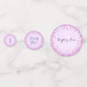 ピンクと紫の色の紙吹雪デコール誕生日 コンフェッティ (正面)