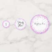 ピンクと紫の色の紙吹雪デコール誕生日 コンフェッティ (裏面)