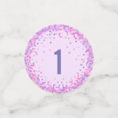 ピンクと紫の色の紙吹雪デコール誕生日 コンフェッティ (スモール正面)