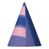 ピンクと紫の色合いストライプ パーティーハット (裏面)